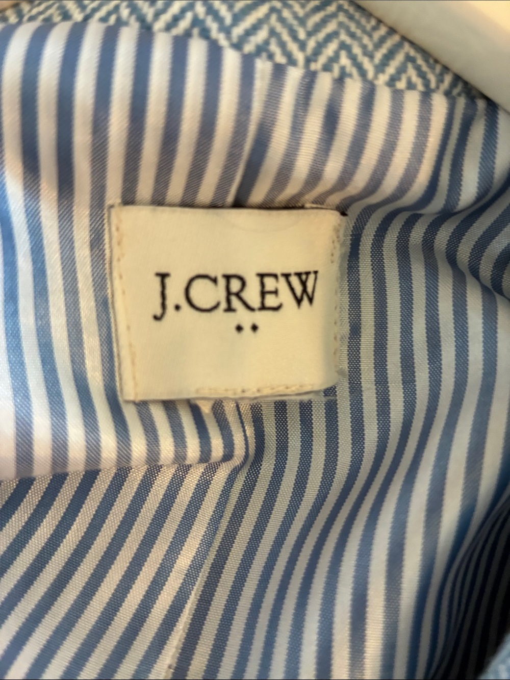 J. Crew Factory Light Blue Herringbone Single-Button Blazer - Picture 7 of 9